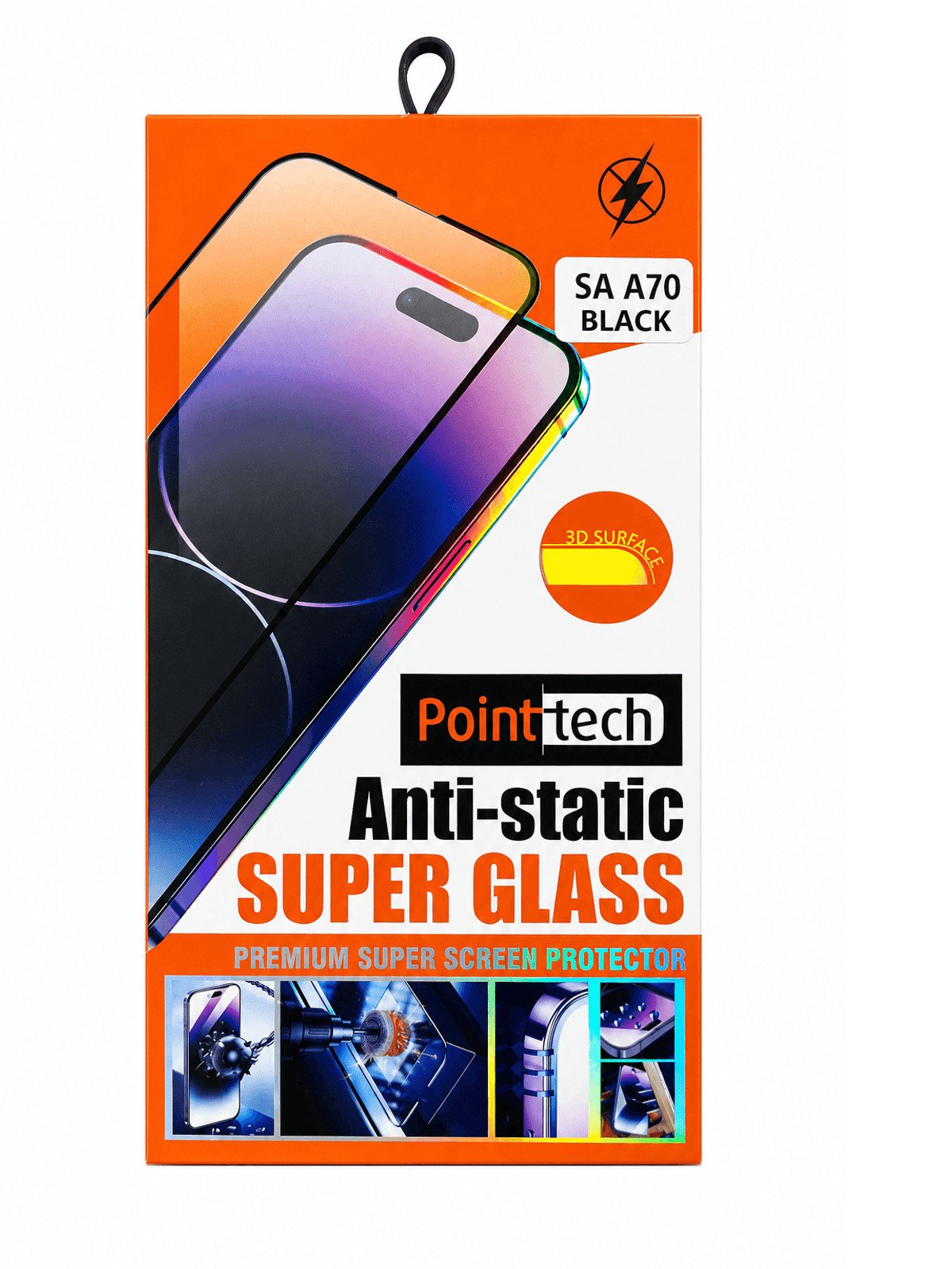 Samsung Galaxy A70 Black 10D Süper Koruyucu Anti-Statik Cam