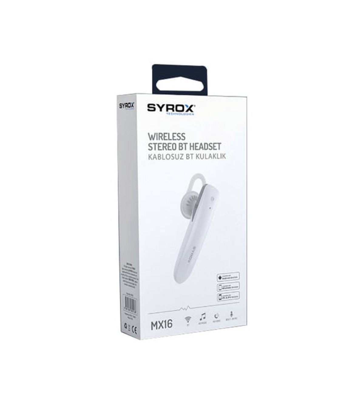 Syrox Bluetooth Kulaklık MX16 - Beyaz